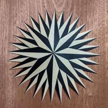 Compass rose marquetry inlay
