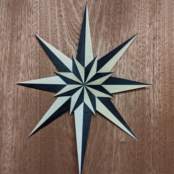 Special B Round Compass Rose Marquetry Inlay