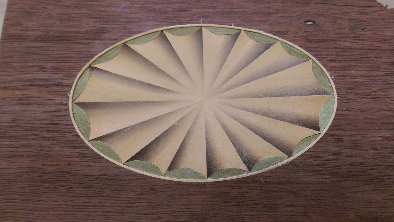 16 Segment Large Oval Fan Inlay - A Dunn & Son