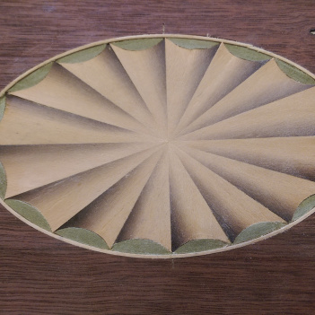 16 segment large oval fan inlay