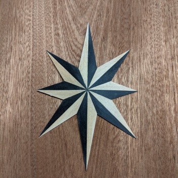 Oval Star Marquetry Inlay