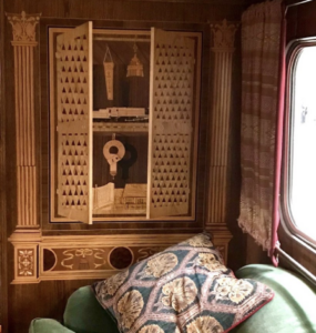 Trompe l'oeil marquetry wall art