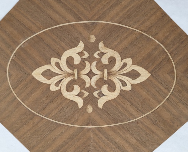 oval sycamore inlay